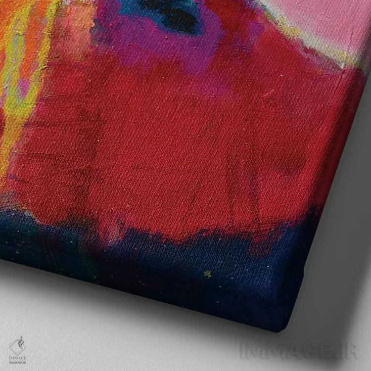 تابلو دکوراتیو در تیم تو اثر کری مک کیب - نمای نزدیک بافت بوم