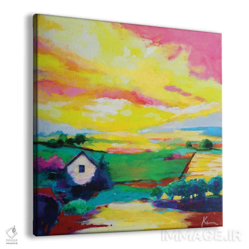 تابلو انتزاعی صبحی آفتاب گرفته اثر کری مک کیب - نمای پرسپکتیو محصول