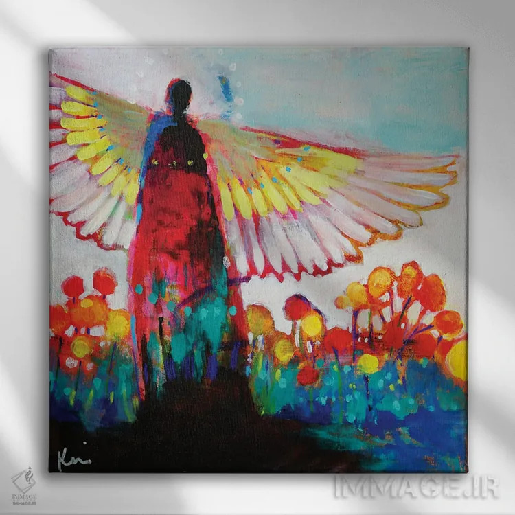 تابلو دکوراتیو آرامش در باغ اثر کری مک کیب - نمای روبهرو روی دیوار