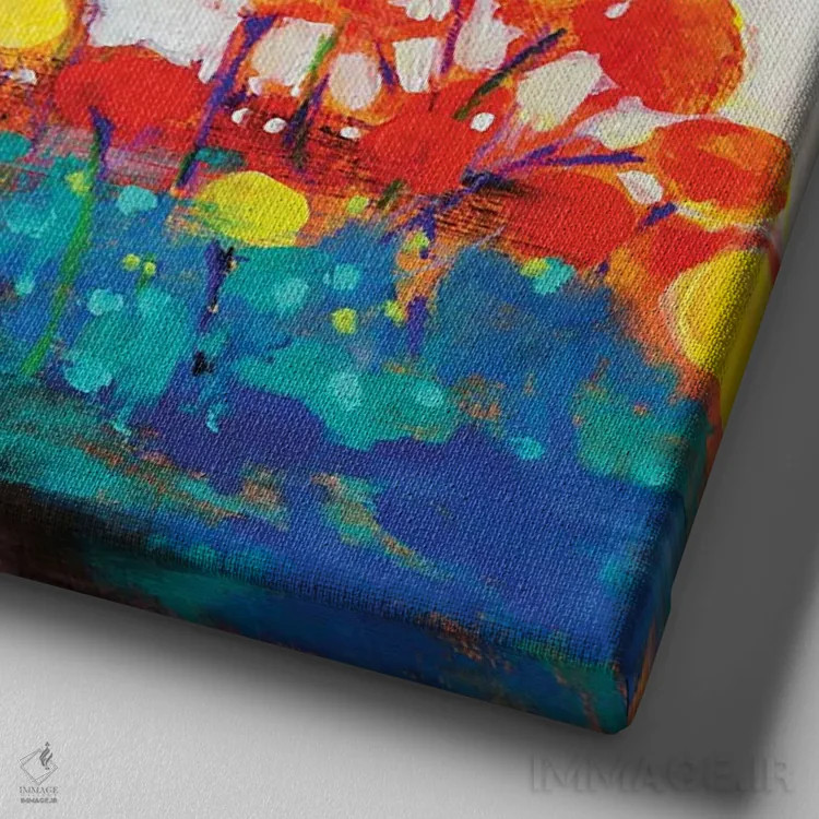 تابلو دکوراتیو آرامش در باغ اثر کری مک کیب - نمای نزدیک بافت بوم