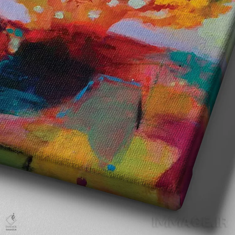 تابلو انتزاعی صلح در خانه اثر کری مک کیب - نمای نزدیک بافت بوم