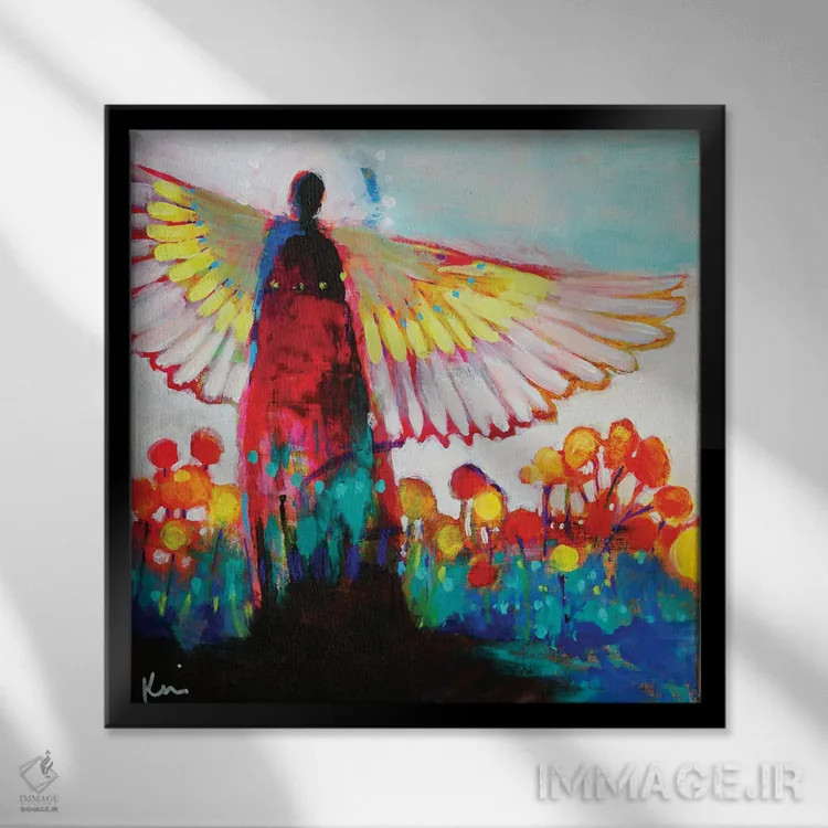 تابلو دکوراتیو آرامش در باغ اثر کری مک کیب - نمای قابدار مشکی