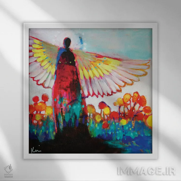 تابلو دکوراتیو آرامش در باغ اثر کری مک کیب - نمای قابدار سفید