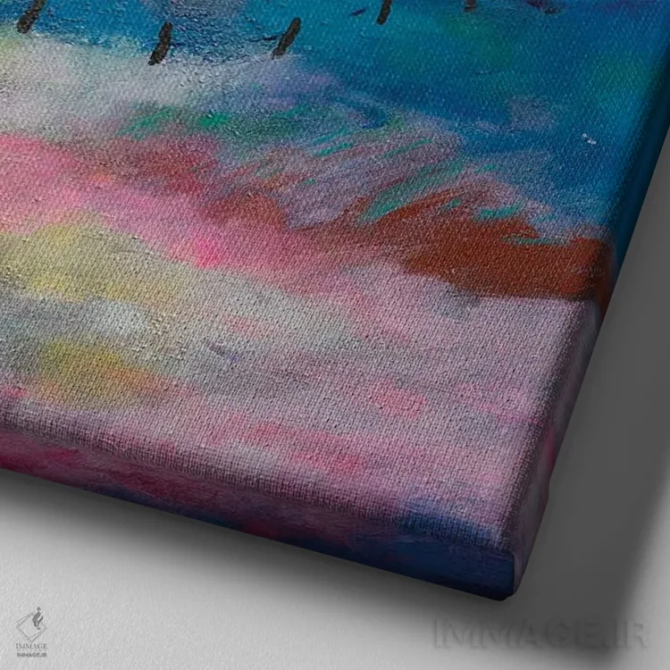 تابلو انتزاعی اشتیاق به نور اثر کری مک کیب - نمای نزدیک بافت بوم