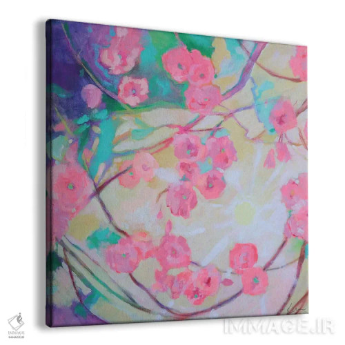 تابلو انتزاعی آفتاب شکوفه های گیلاس اثر کری مک کیب - نمای پرسپکتیو محصول