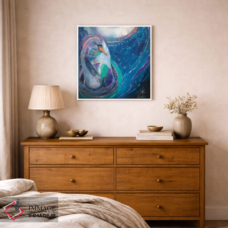 تابلو دکوراتیو موج هایی که به ماه می رسند اثر کری مک کیب - D1W