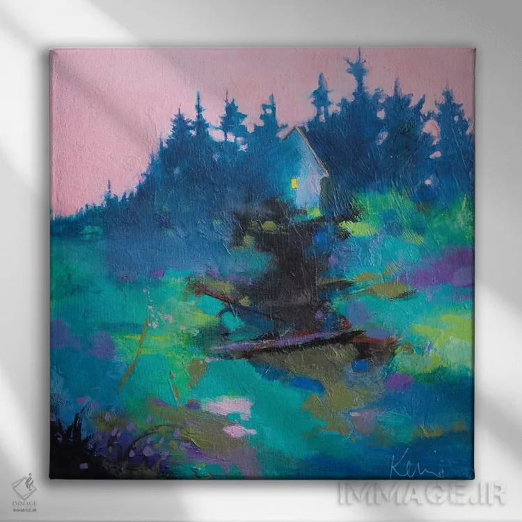 تابلو انتزاعی می دانستم که آنجا خواهی بود اثر کری مک کیب - نمای روبهرو روی دیوار