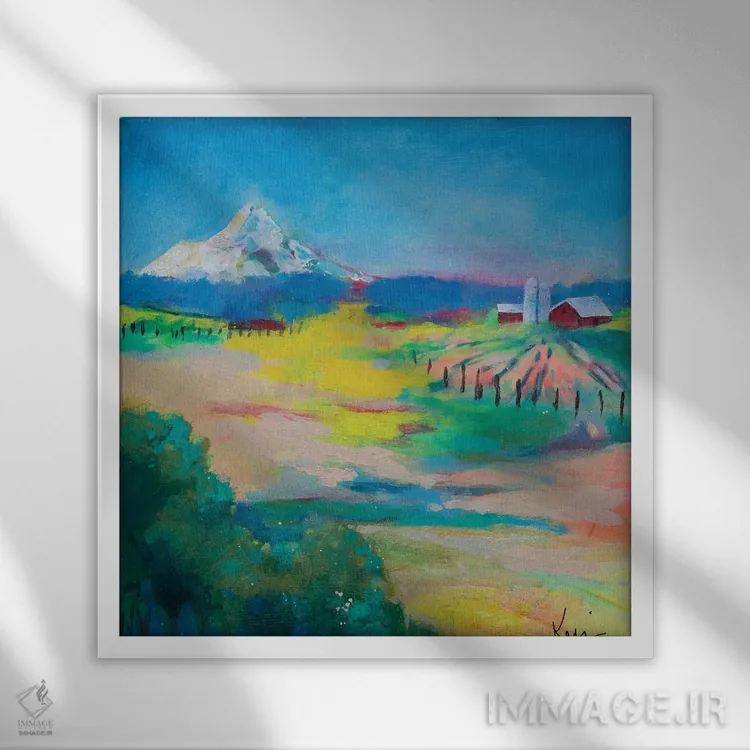 تابلو دکوراتیو در راه طویله اثر کری مک کیب - نمای قابدار سفید