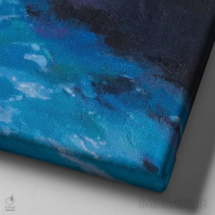 تابلو انتزاعی آب زنده اثر کری مک کیب - نمای نزدیک بافت بوم