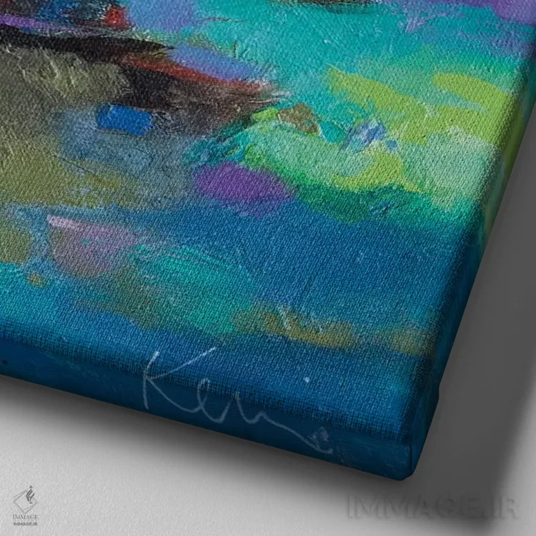 تابلو انتزاعی می دانستم که آنجا خواهی بود اثر کری مک کیب - نمای نزدیک بافت بوم