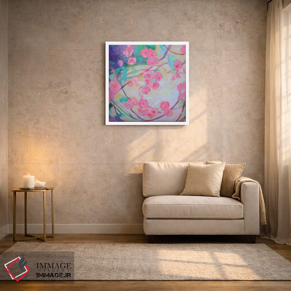 تابلو انتزاعی آفتاب شکوفه های گیلاس اثر کری مک کیب - D1W