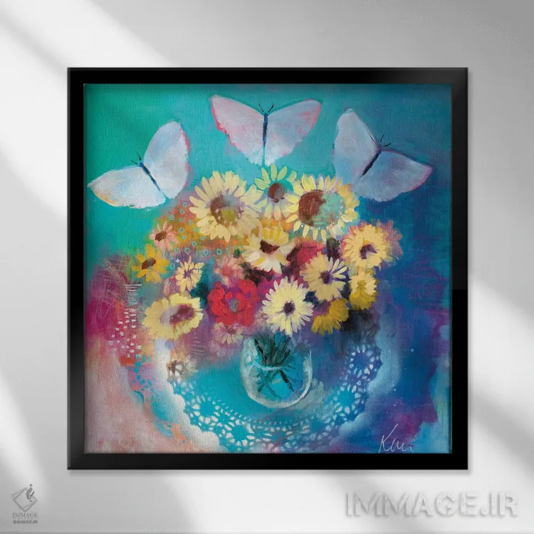 تابلو دکوراتیو شکرگزاری تابستان اثر کری مک کیب - نمای قابدار مشکی