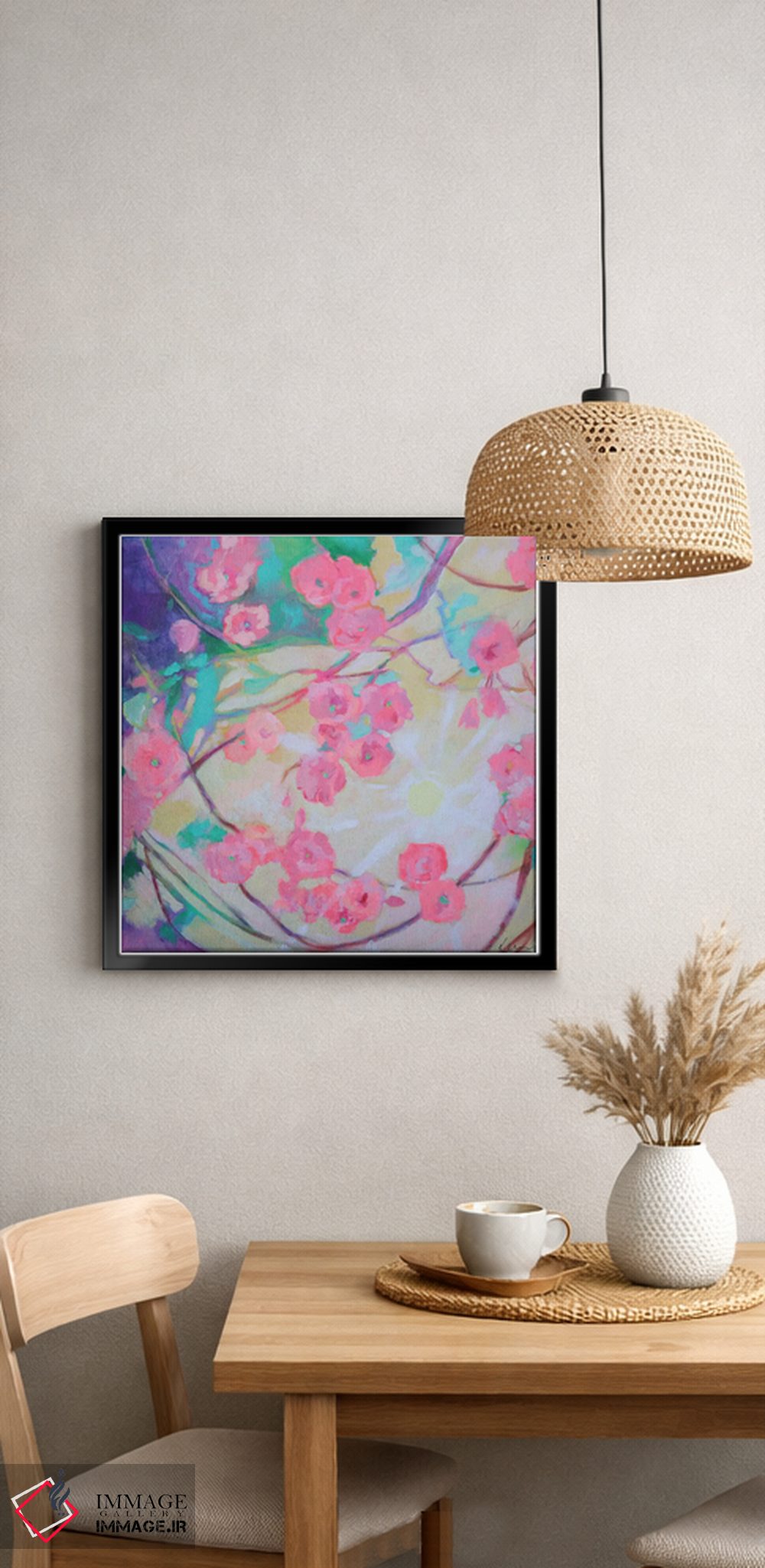 تابلو انتزاعی آفتاب شکوفه های گیلاس اثر کری مک کیب - D4B