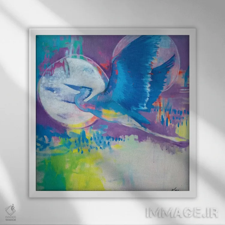 تابلو دکوراتیو اوج گرفتن اثر کری مک کیب - نمای قابدار سفید