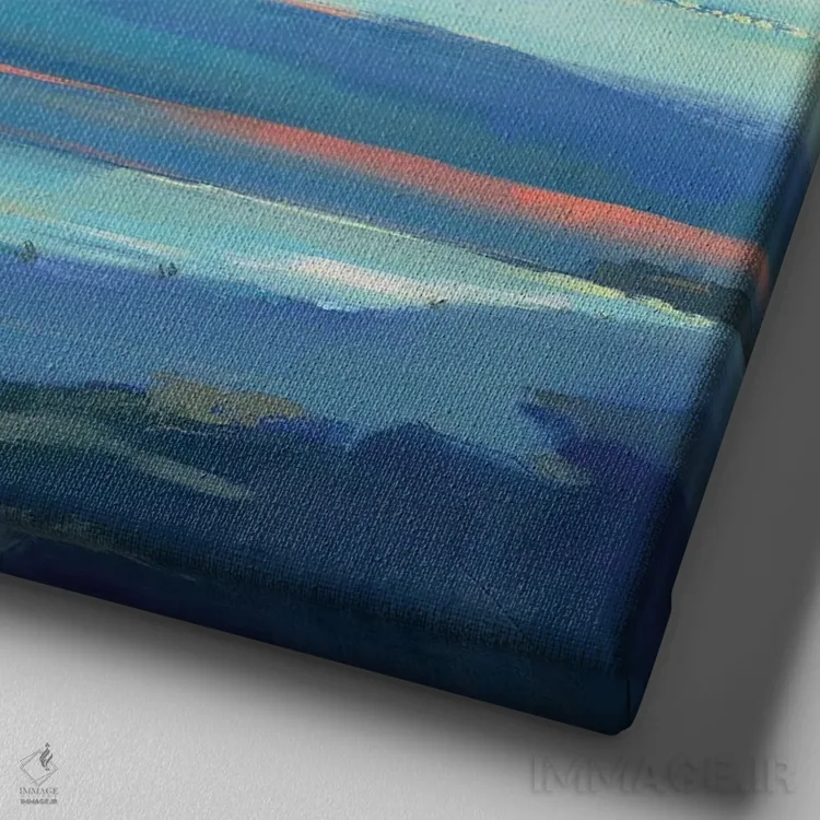 تابلو انتزاعی غروب هندرسون اثر کاتلین برادریک - نمای نزدیک بافت بوم