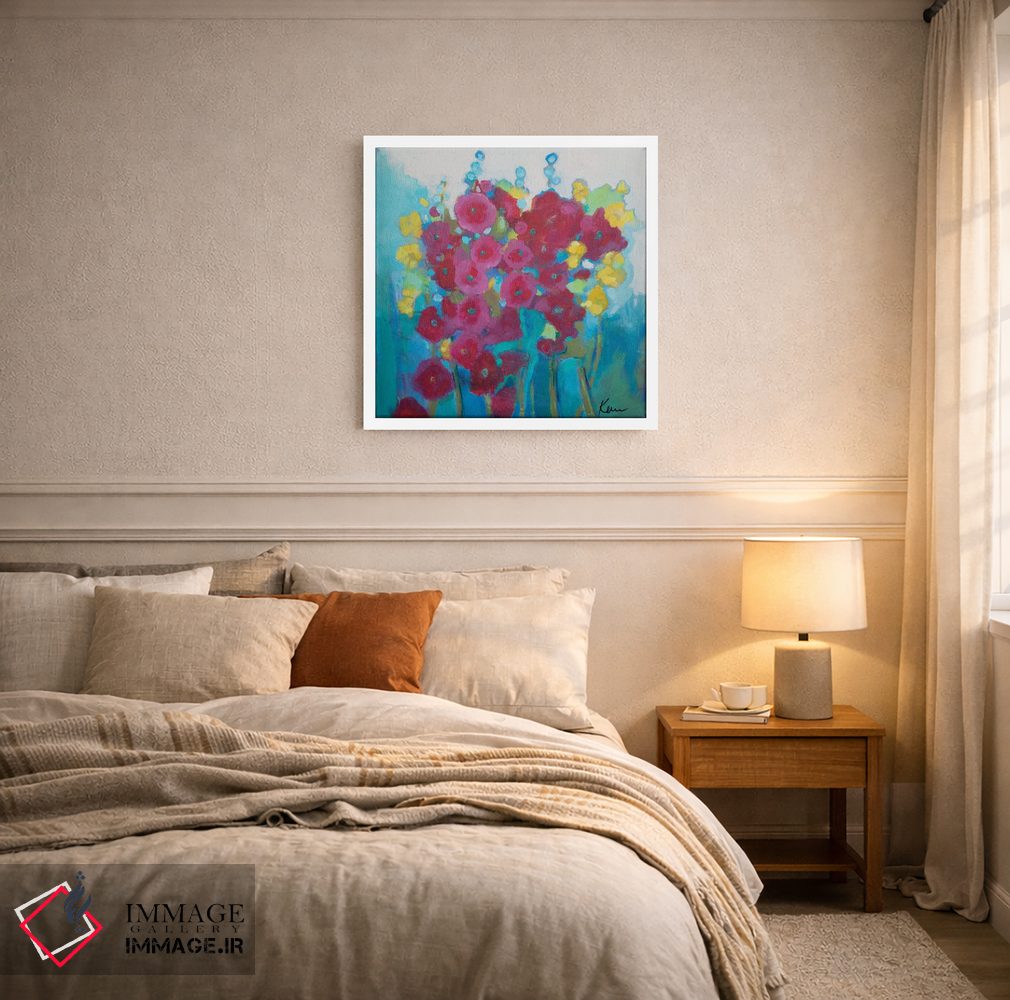 تابلو انتزاعی شادمانی گل ختمی اثر کری مک کیب - D3W
