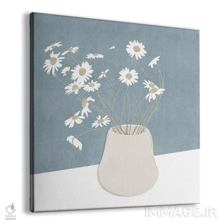 تابلو مینیمال طبیعت بی جان با گل مروارید اثر کیتی بیه - نمای پرسپکتیو محصول