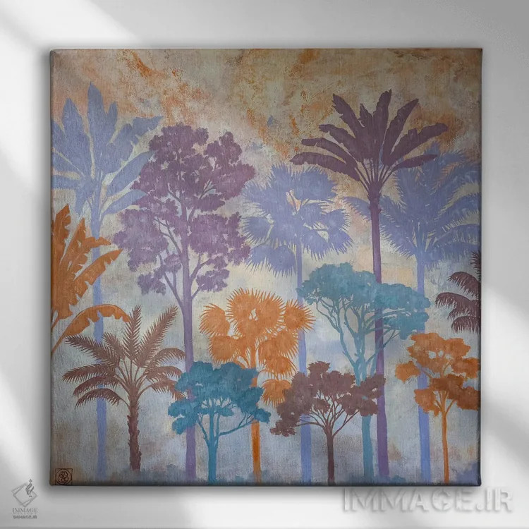 تابلو دکوراتیو سایه واره های درختان اثر کاتیا بلینی - نمای روبهرو روی دیوار