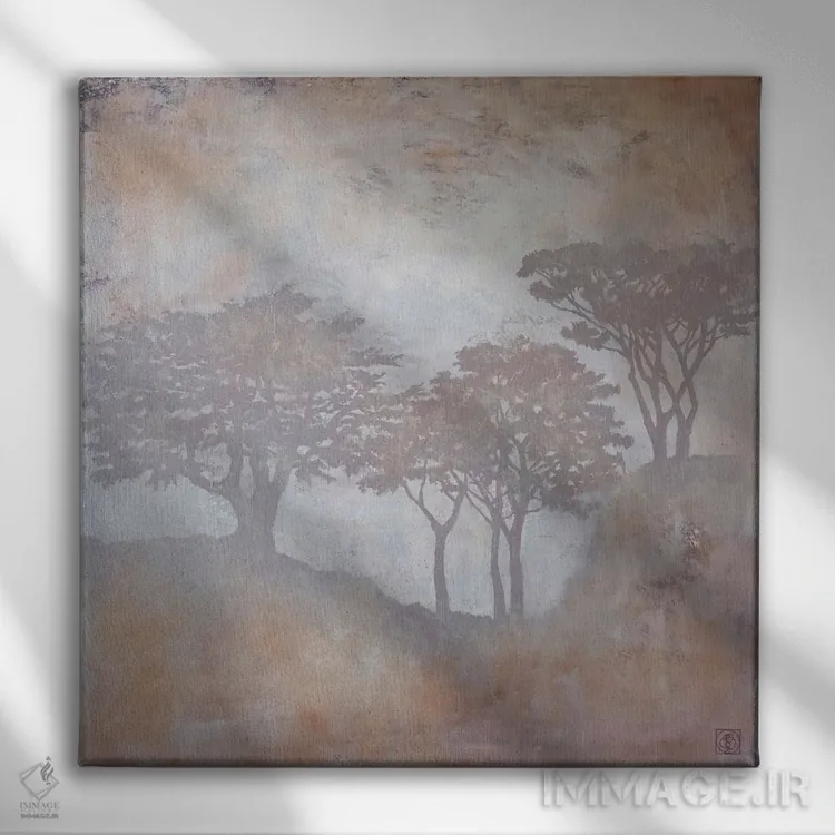 تابلو دکوراتیو منظره جنگلی شماره ۱ اثر کاتیا بلینی - نمای روبهرو روی دیوار
