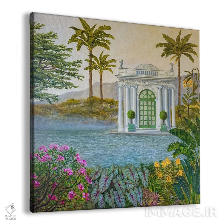 تابلو دکوراتیو باغ گیاه شناسی با گلخانه اثر کاتیا بلینی - نمای پرسپکتیو محصول