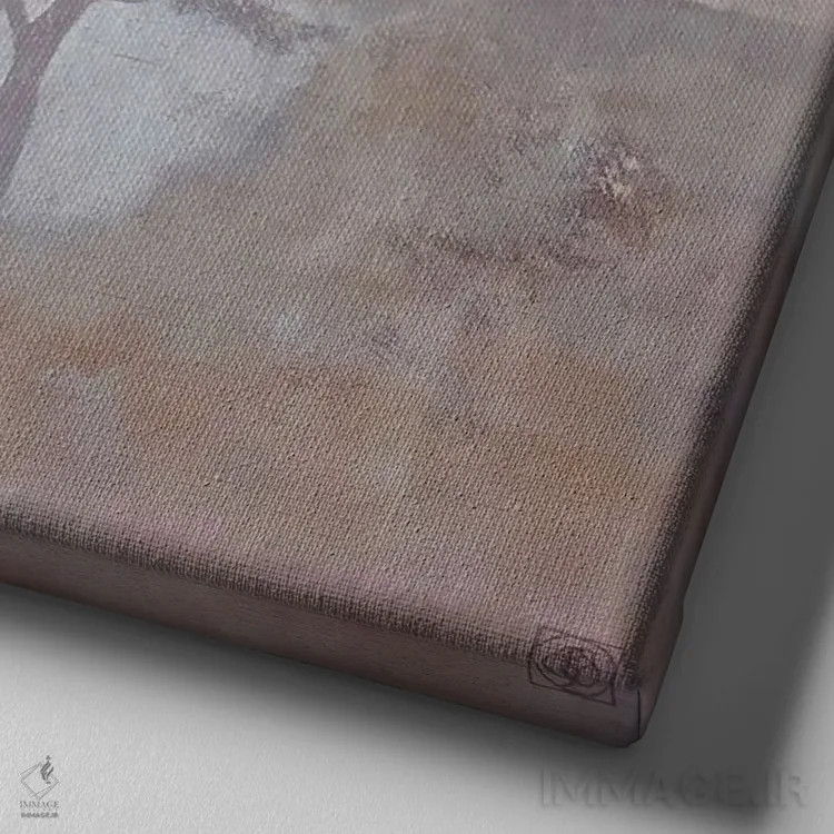 تابلو دکوراتیو منظره جنگلی شماره ۱ اثر کاتیا بلینی - نمای نزدیک بافت بوم