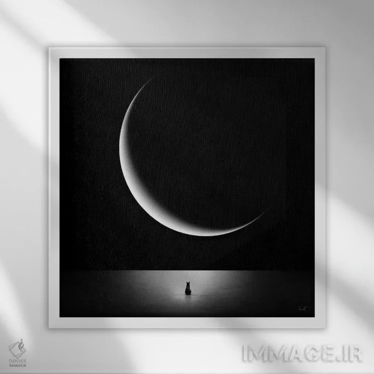 تابلو دکوراتیو شیدای ماه اثر کاترین فدرر - نمای قابدار سفید