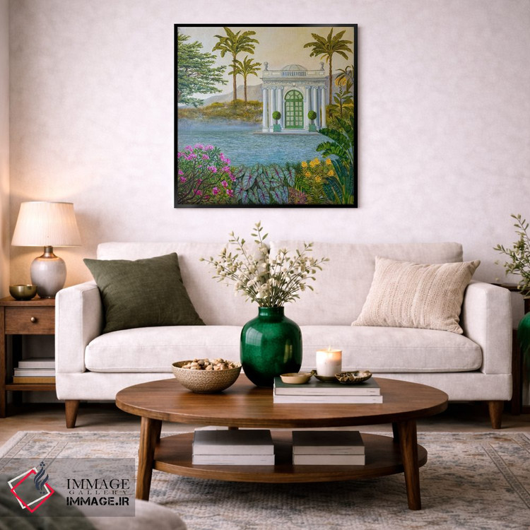 تابلو دکوراتیو باغ گیاه شناسی با گلخانه اثر کاتیا بلینی - D4B