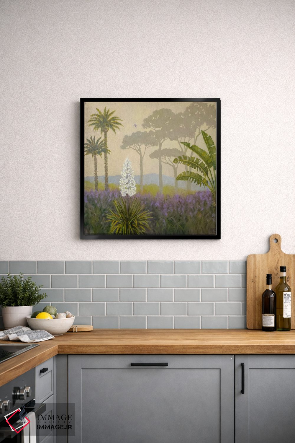 تابلو دکوراتیو منظره ای استوایی و مه آلود اثر کاتیا بلینی - D3B