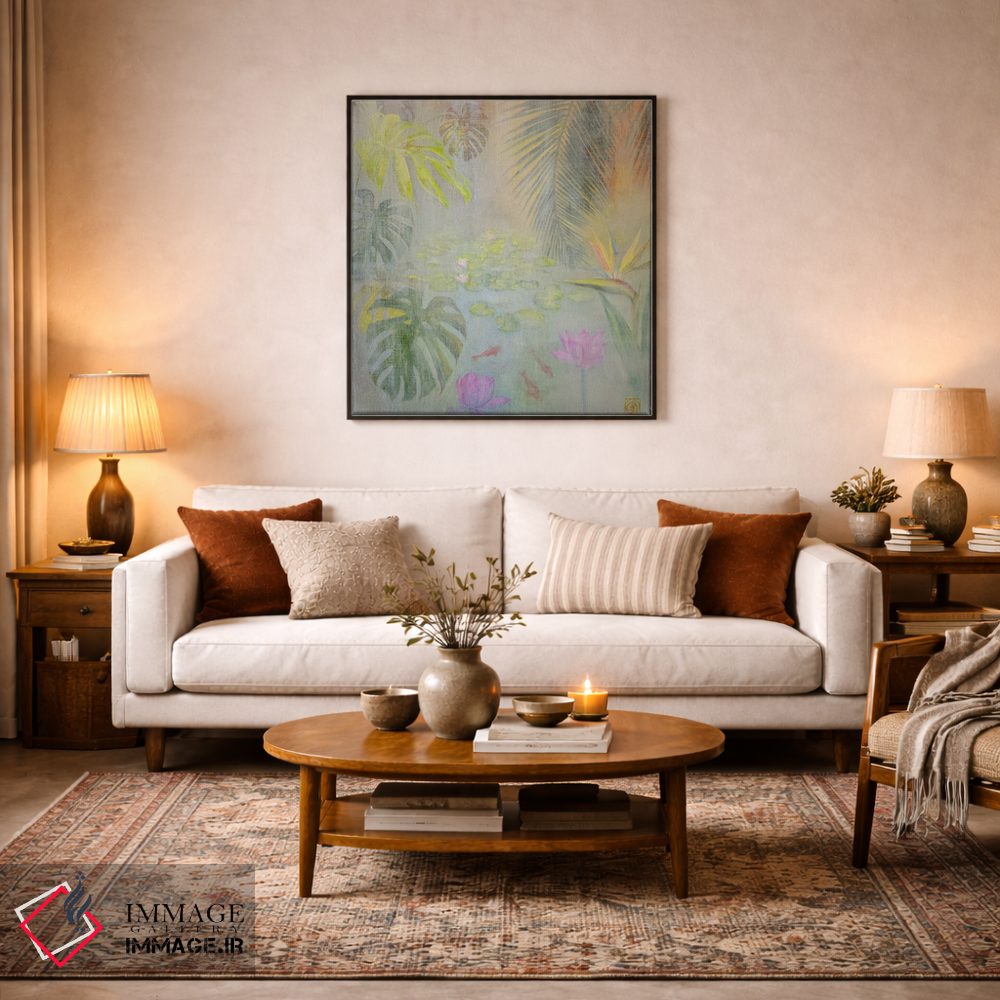 تابلو دکوراتیو برکه نیلوفر آبی اثر کاتیا بلینی - D4B