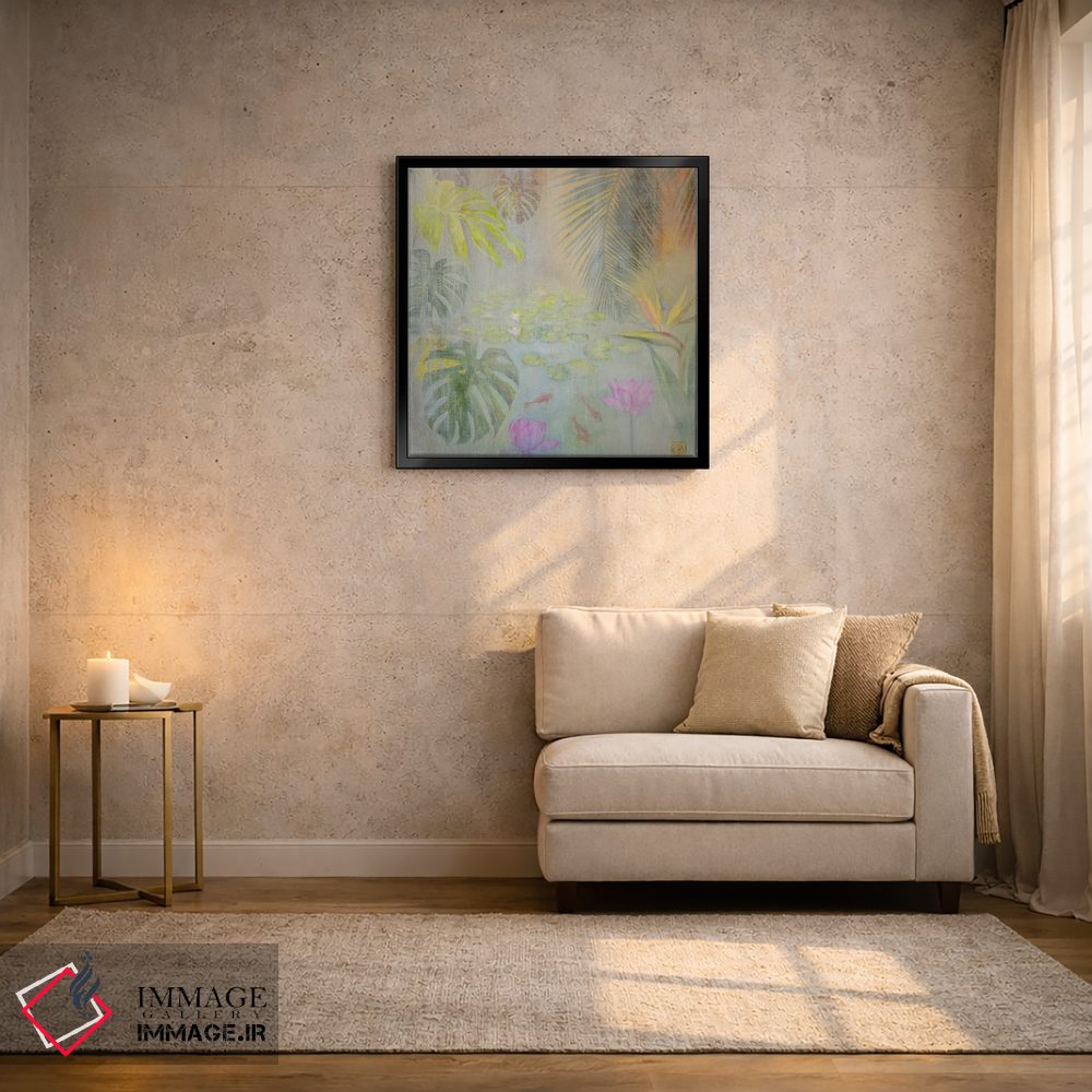 تابلو دکوراتیو برکه نیلوفر آبی اثر کاتیا بلینی - D3B