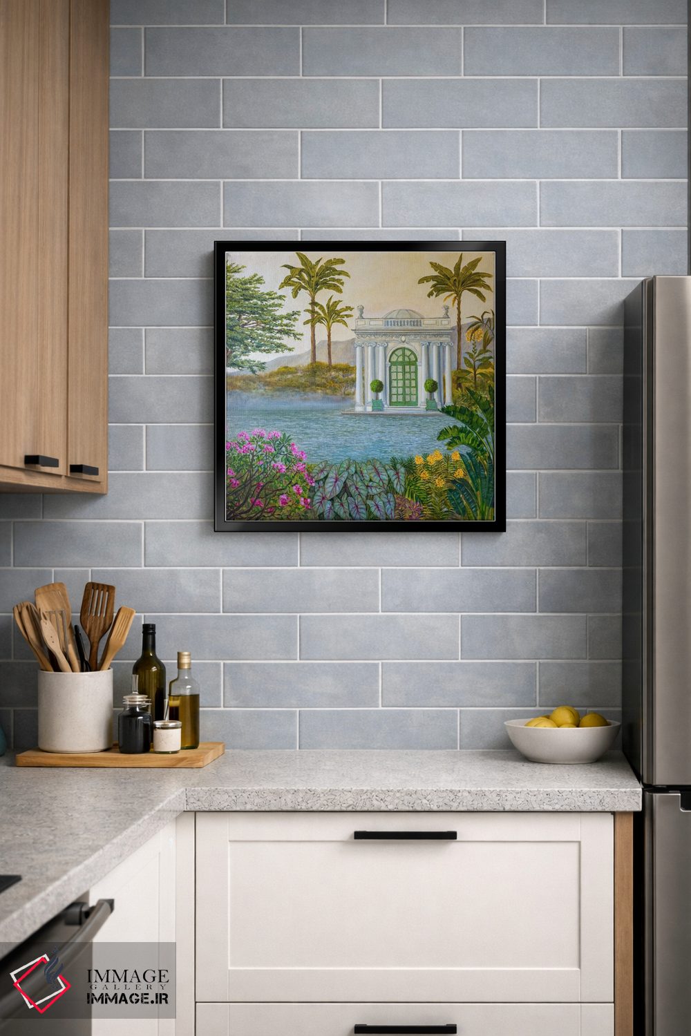 تابلو دکوراتیو باغ گیاه شناسی با گلخانه اثر کاتیا بلینی - D5B