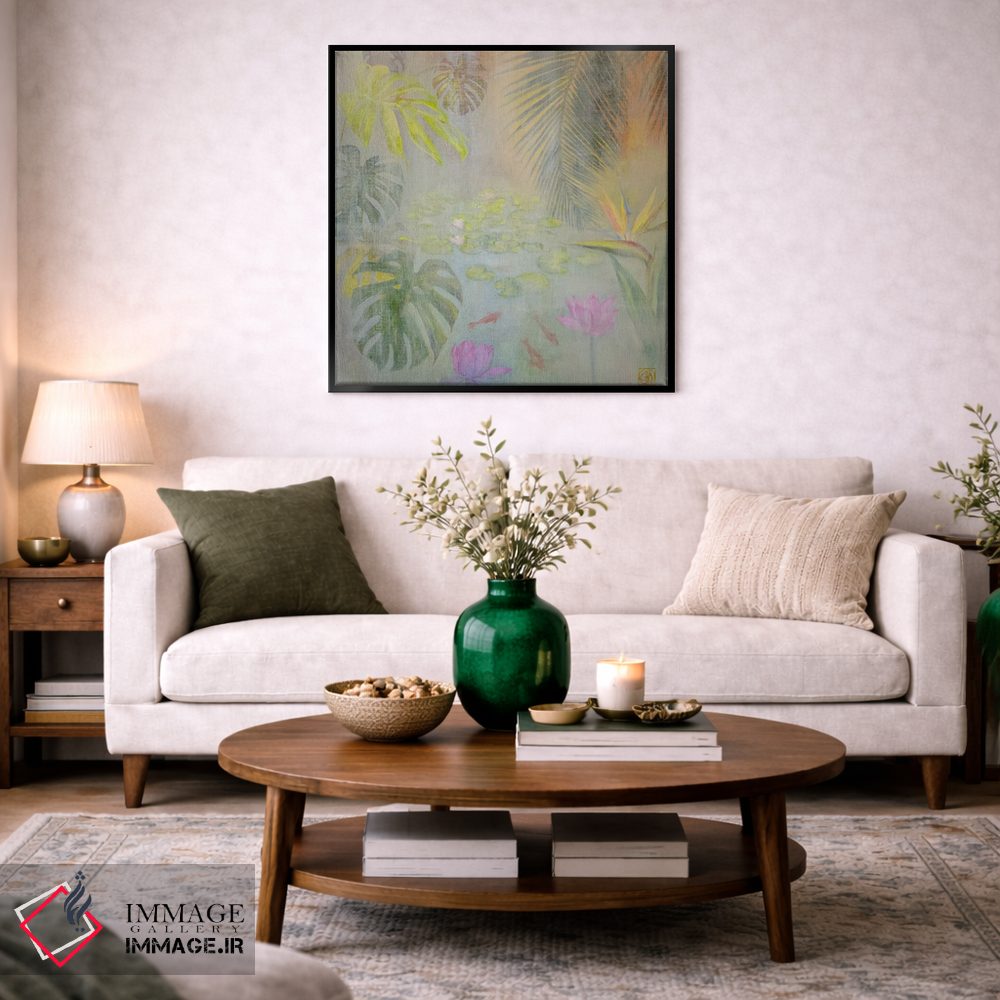 تابلو دکوراتیو برکه نیلوفر آبی اثر کاتیا بلینی - D5B