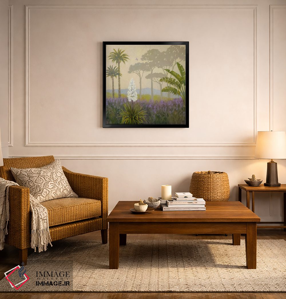 تابلو دکوراتیو منظره ای استوایی و مه آلود اثر کاتیا بلینی - D5B