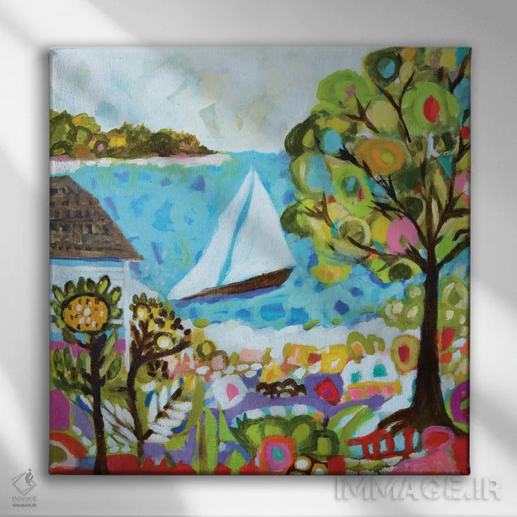 تابلو دکوراتیو خیال دریایی ۵ اثر کارن فیلدز - نمای روبهرو روی دیوار