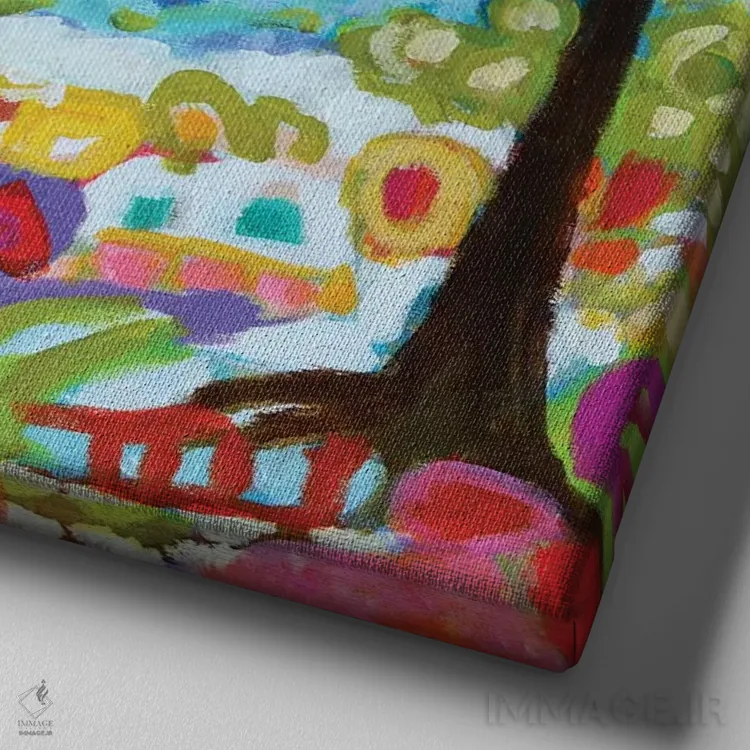 تابلو دکوراتیو خیال دریایی ۵ اثر کارن فیلدز - نمای نزدیک بافت بوم