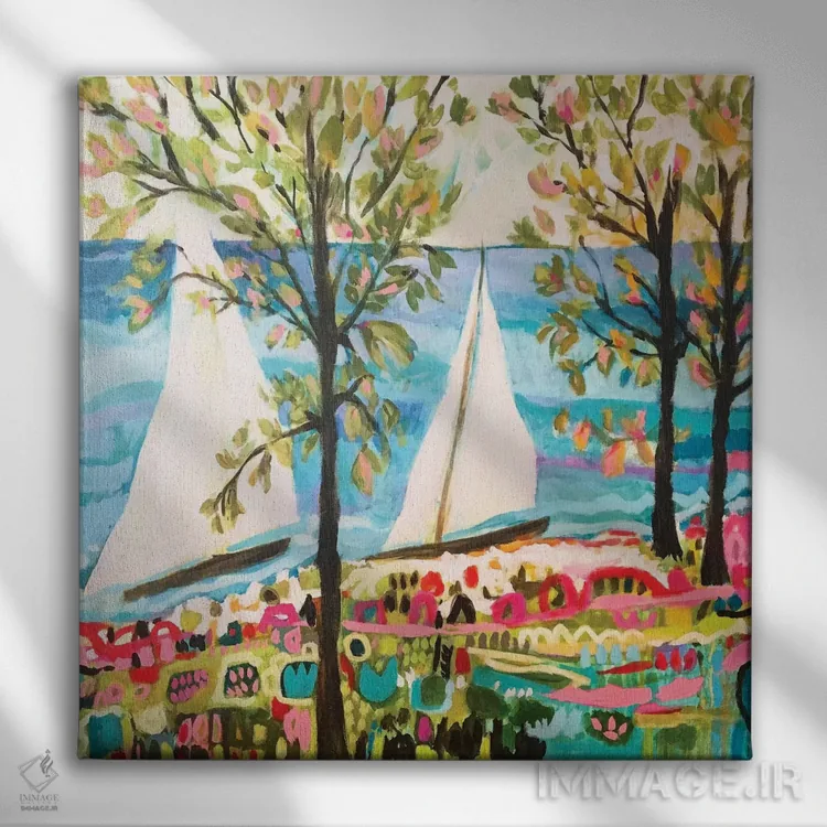 تابلو دکوراتیو خیال دریایی ۴ اثر کارن فیلدز - نمای روبهرو روی دیوار