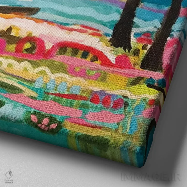 تابلو دکوراتیو خیال دریایی ۴ اثر کارن فیلدز - نمای نزدیک بافت بوم