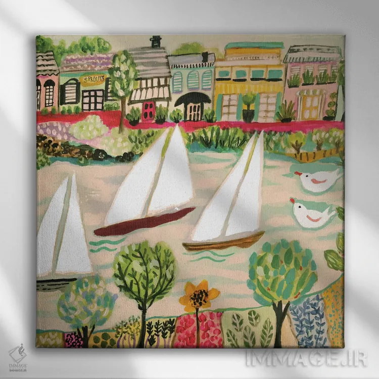 تابلو دکوراتیو بادبانی نرم ۱ اثر کارن فیلدز - نمای روبهرو روی دیوار