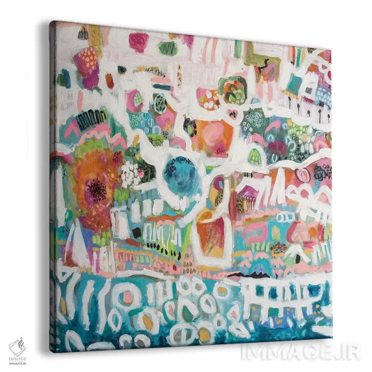 تابلو انتزاعی بندر انتزاعی ۱ اثر کارن فیلدز - نمای پرسپکتیو محصول