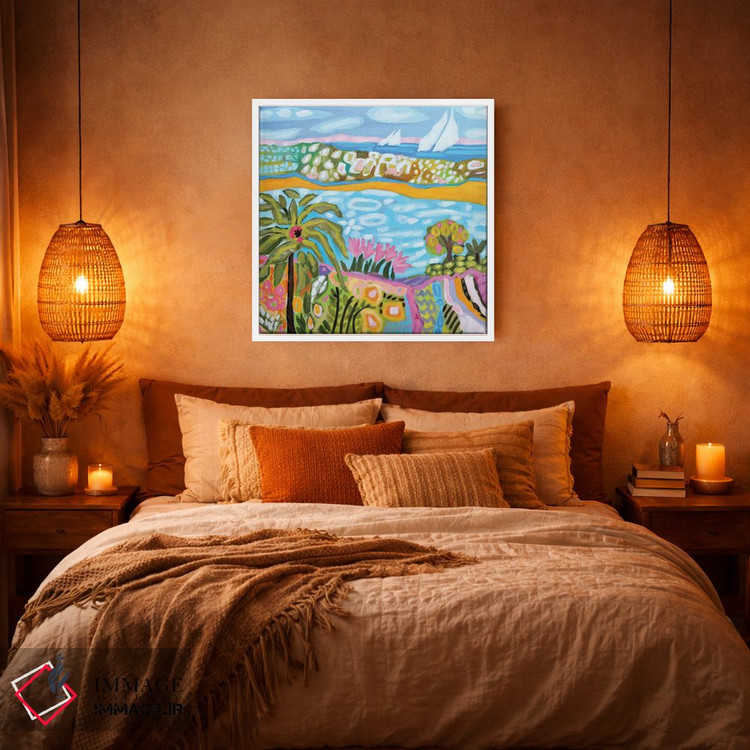 تابلو انتزاعی پناهگاه نخل اثر کارن فیلدز - D4W