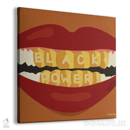 تابلو مینیمال قدرت سیاه پوستان اثر کمو فرانک - نمای پرسپکتیو محصول