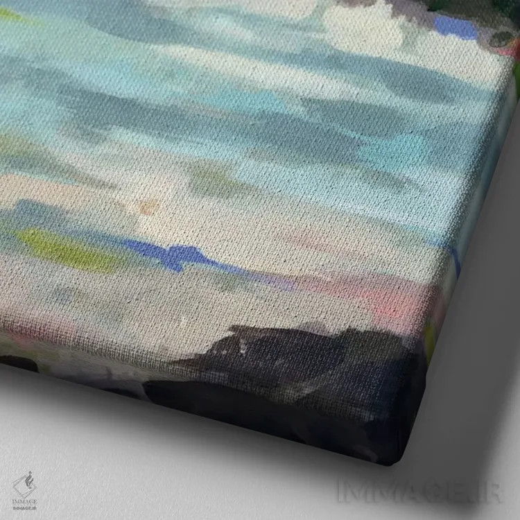 تابلو انتزاعی منظره موج ۳ اثر کارن فیلدز - نمای نزدیک بافت بوم