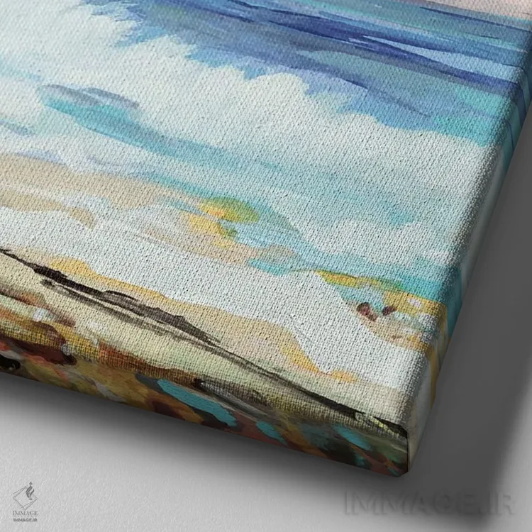 تابلو انتزاعی منظره موج ۷ اثر کارن فیلدز - نمای نزدیک بافت بوم