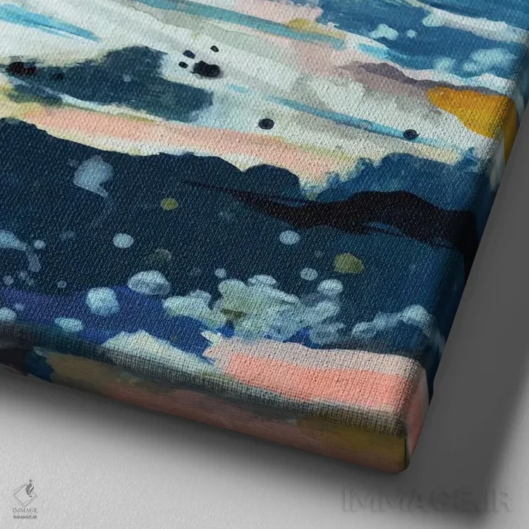 تابلو انتزاعی منظره موج ۴ اثر کارن فیلدز - نمای نزدیک بافت بوم