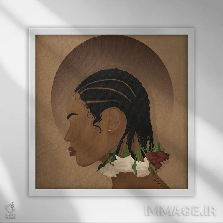 تابلو دکوراتیو کودک گل اثر خیا ای - نمای قابدار سفید