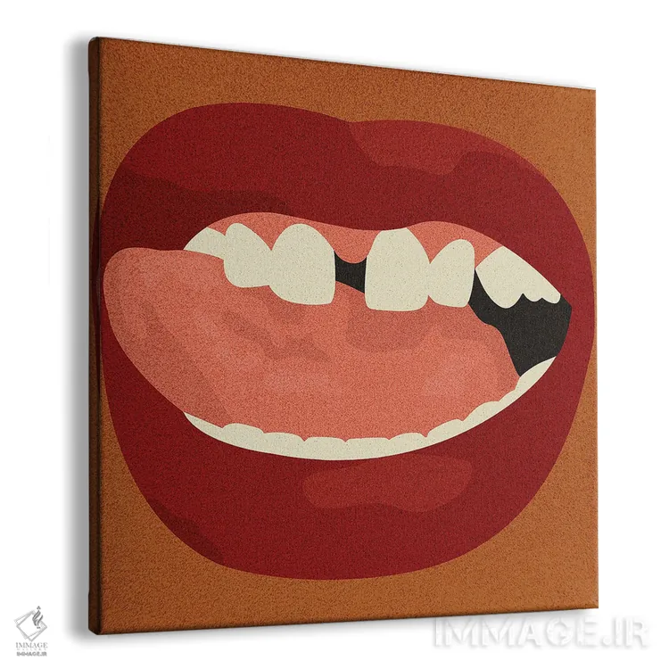 تابلو مینیمال دخترک با دندان فاصله دار اثر کمو فرانک - نمای پرسپکتیو محصول