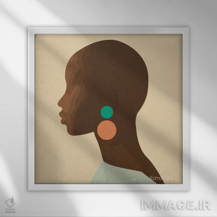 تابلو مینیمال نگاه به جلو اثر کمو فرانک - نمای قابدار سفید