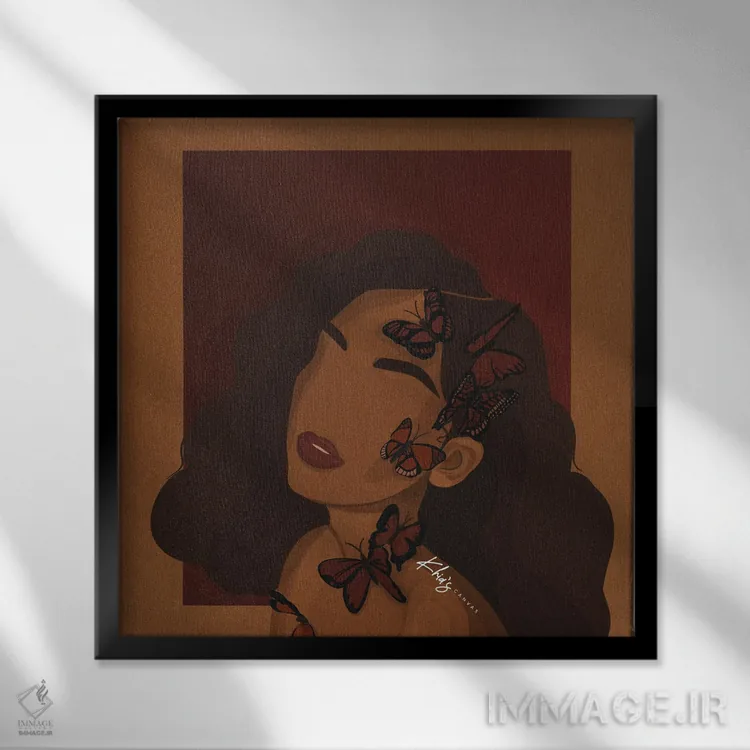 تابلو دکوراتیو پرواز کن اثر خیا ای - نمای قابدار مشکی