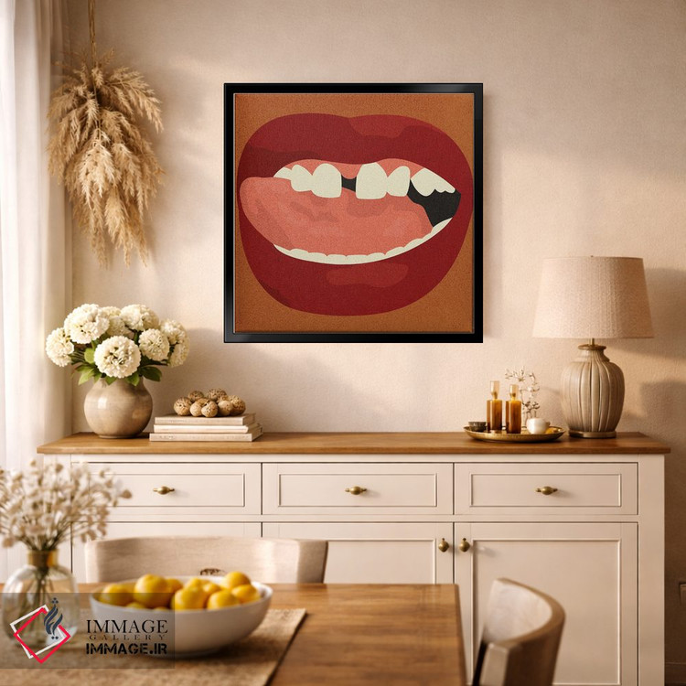 تابلو مینیمال دخترک با دندان فاصله دار اثر کمو فرانک - D1B