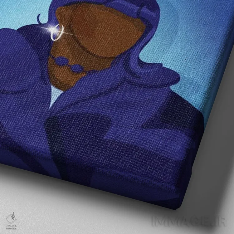 تابلو دکوراتیو دلباخته تو اثر خیا ای - نمای نزدیک بافت بوم